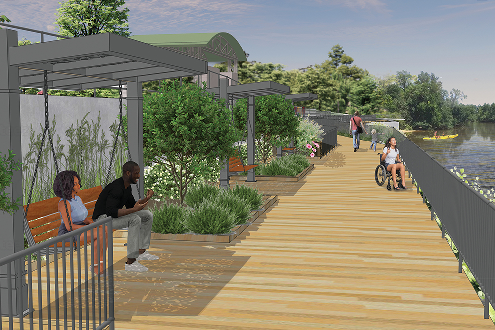 Rendering of Town Common Bulkhead & Esplanade Project in Greenville, NC.
