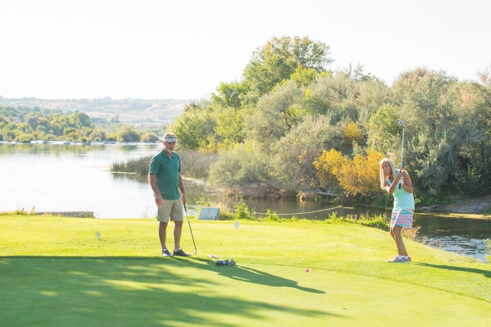 Golfers play a round in Southern Idaho