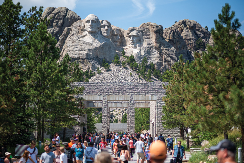 Walkway to Mount Rushmore National Memorial.