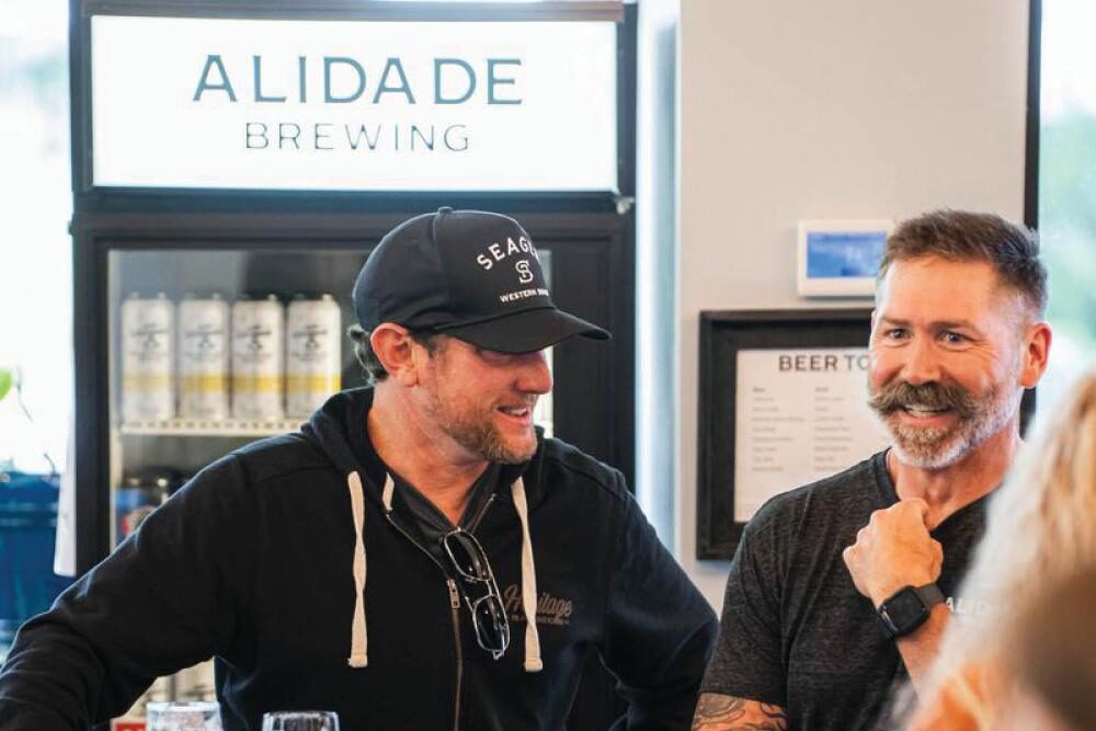 Two men at Alidade Brewing