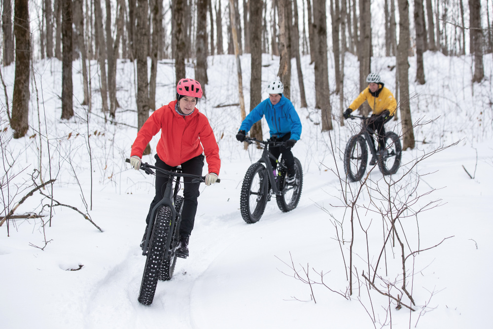 Fat biking in the snow