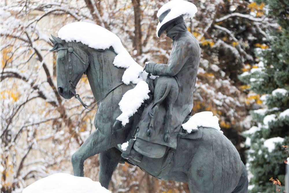 20% Chance of Flurries sculpture in Casper, WY