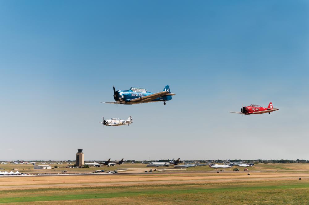 two planes flying