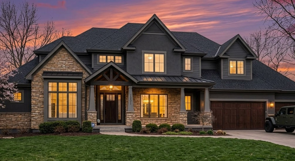 A typical home for sale in the Saddlebrooke neighborhood in Shawnee, KS