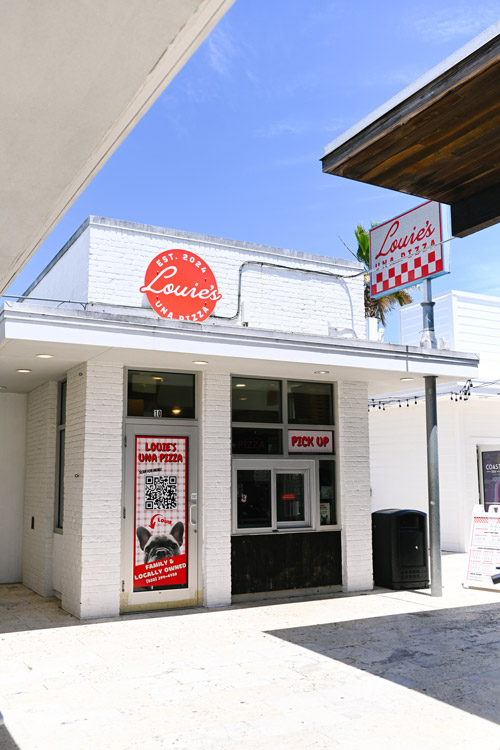 Pictured outside Louie's Una Pizza in Watersound