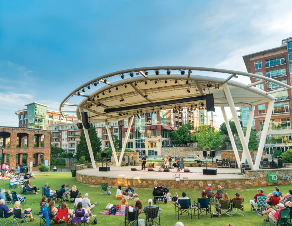 Summer evening listening to music in Greenville SC