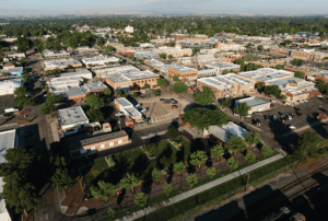Aerial view of downtown Nampa, ID