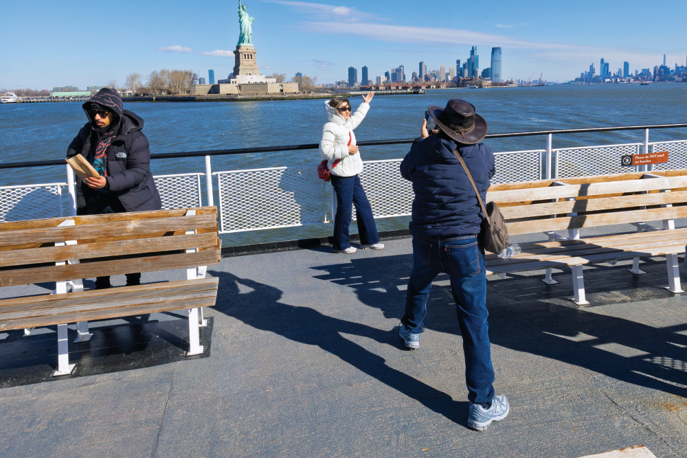 The ferry to the Statue of Liberty in Hudson County, New Jersey.