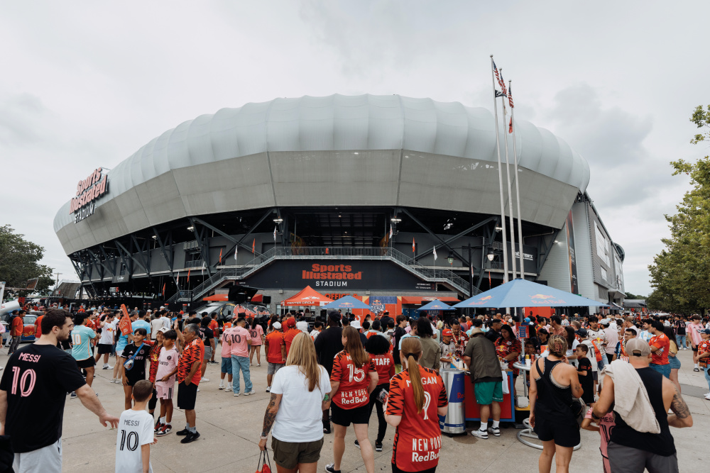 Sports Illustrated Stadium hosts two teams: New York Red Bulls men and Gotham FC women.