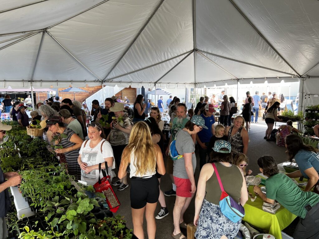 Community gathering at the Edible Landscapes of Yamhill County in Oregon