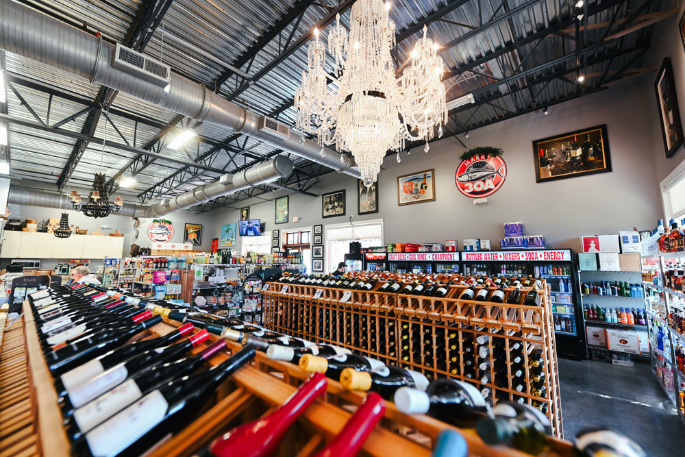 Inside the Destin Ice Market store in Inlet Beach, wines, produce and more