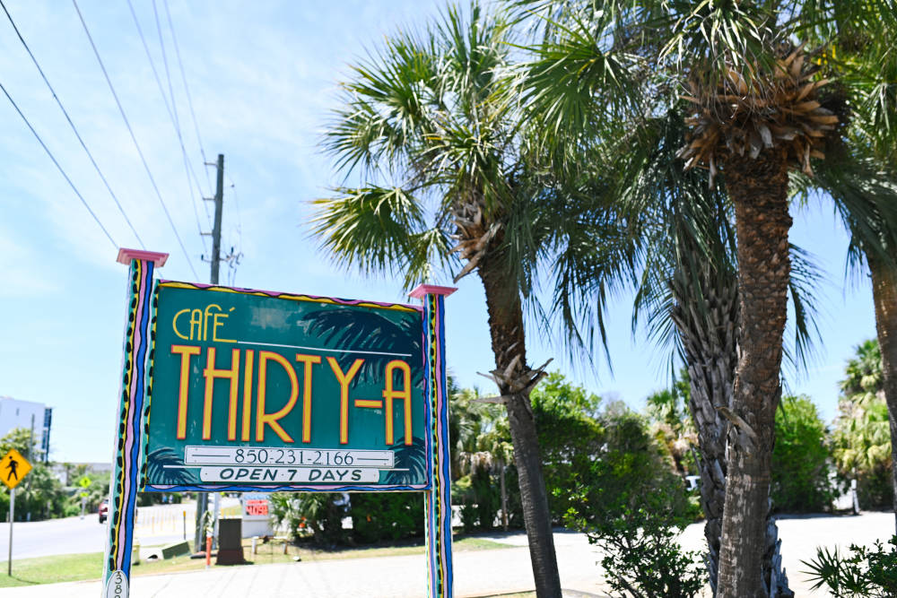Seagrove, Cafe Thirty-A signage