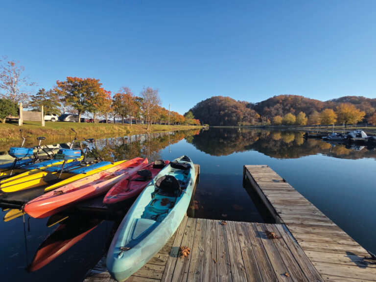 Kayaks at a dock