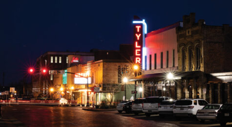 Downtown Tyler in the evening.