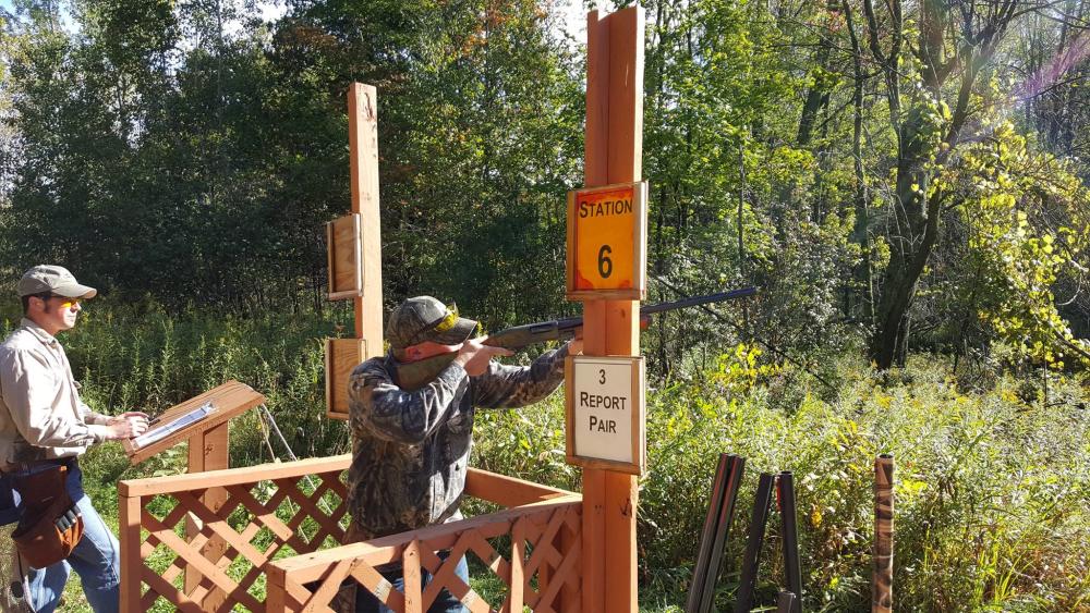UA Local 400 Training Director Dave Brazzale keeps score for a fellow member at Local 400's annual sporting clays shoot, organized by the Fraternal Fund Committee.