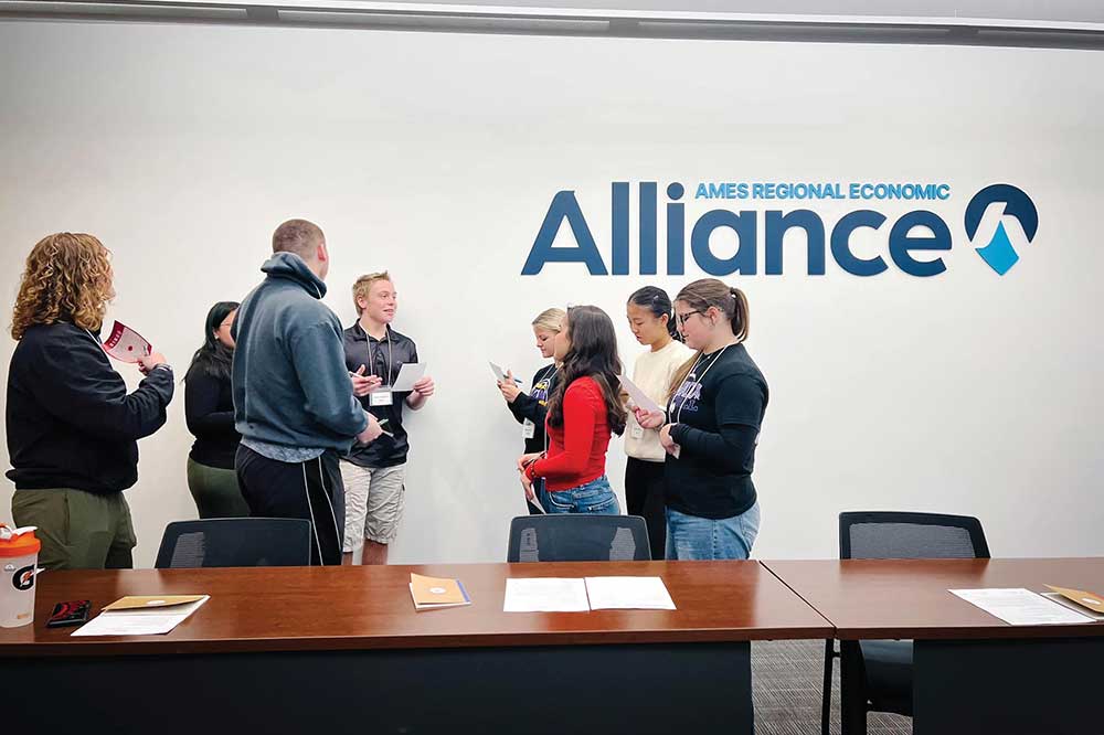 High school students participating in a Rising Leaders Academy workshop focused on career readiness in Ames Iowa.