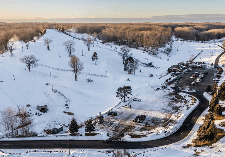 Aerial view of Snow Snake Ski & Golf in Harrison, Michigan