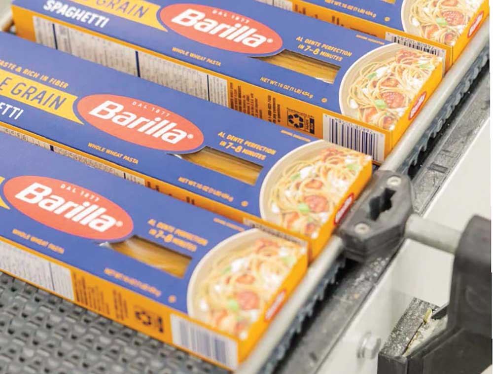 Barilla pasta manufacturing facility production line in Ames Iowa.