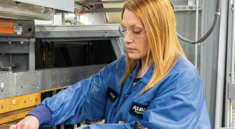 A female employee at Albany International