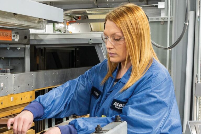 A female employee at Albany International