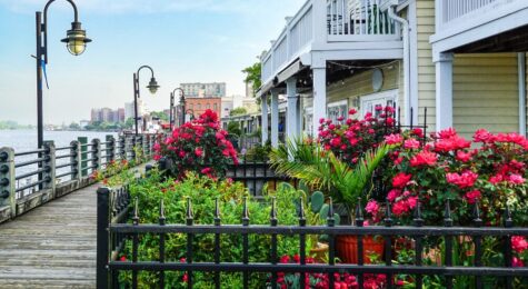 Wilmington, NC Riverwalk stock photo