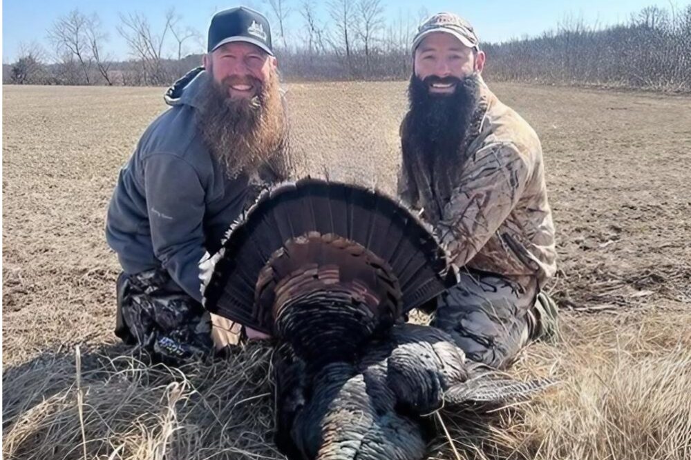Jay Rothlesberger, a Local 400 Steamfitter, enjoys work-life balance in Wisconsin’s great outdoors on a turkey hunt with friend and fellow Local 400 Steamfitter Max Sevald.