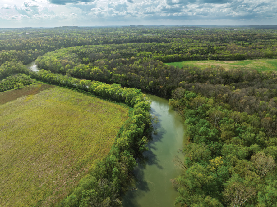 Aerial views of Yanahli Park near downtown Columbia, Tennessee.
