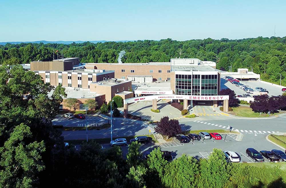 Exterior shot of Hugh Chatham Health in Surry County, NC.