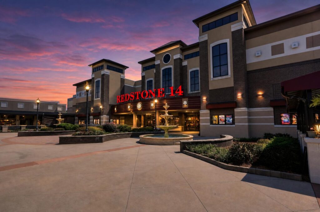 View of Redstone 14 movie theater