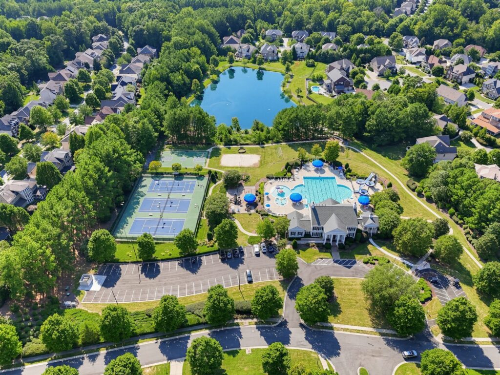 Aerial view of the Bridgmill neighborhood