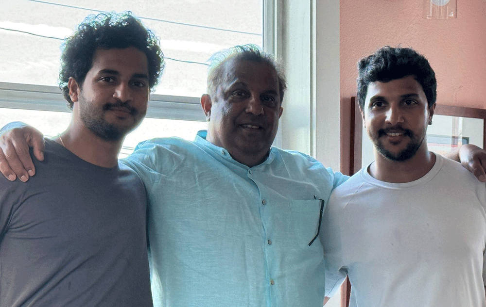 Mike de Alwis with sons Michael and Jehan