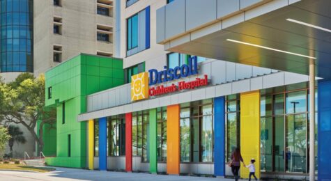 the facade of Driscoll Children's Hospital