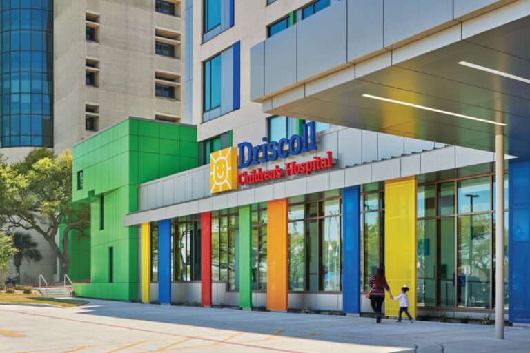 the facade of Driscoll Children's Hospital