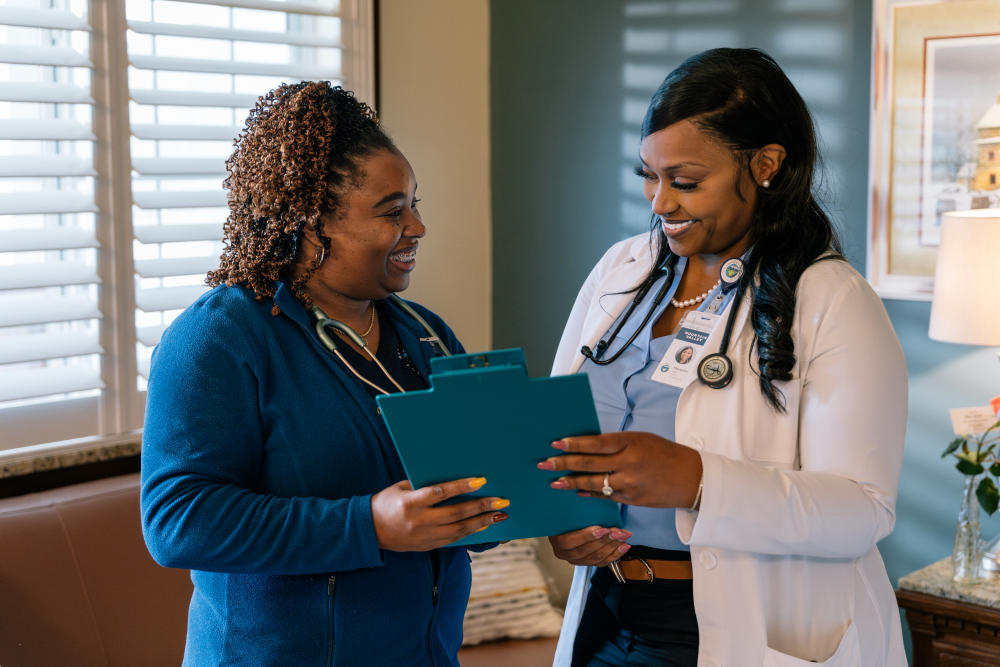 Mountain Valley staff member with patient