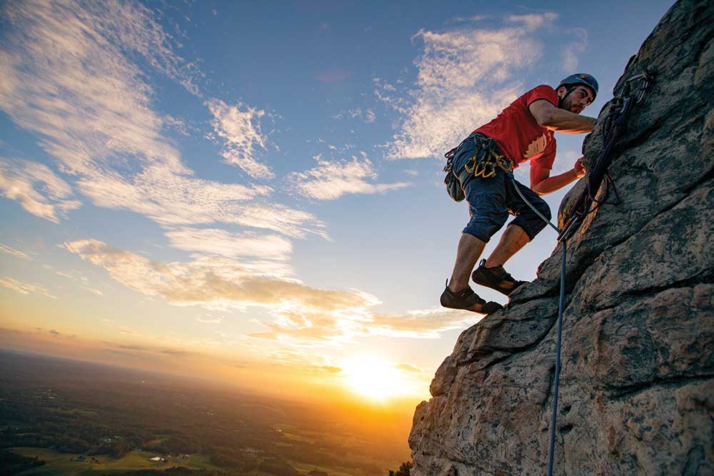 Rock climbing at Pilot Mountain State Park