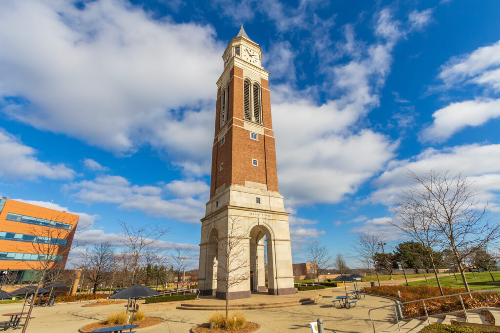 Rochester, MI, USA - November 11: Elliott Tower on November 11, 2020 at Oakland University in Rochester, Michigan.