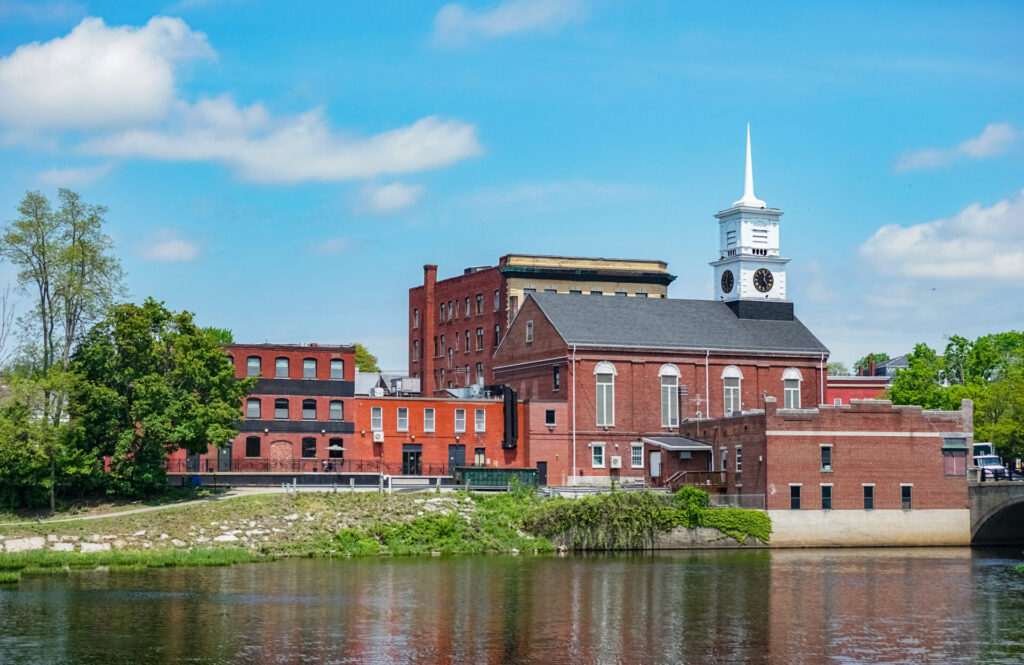 the main street bridge over the Nashua river, Nashua, New Hampshire