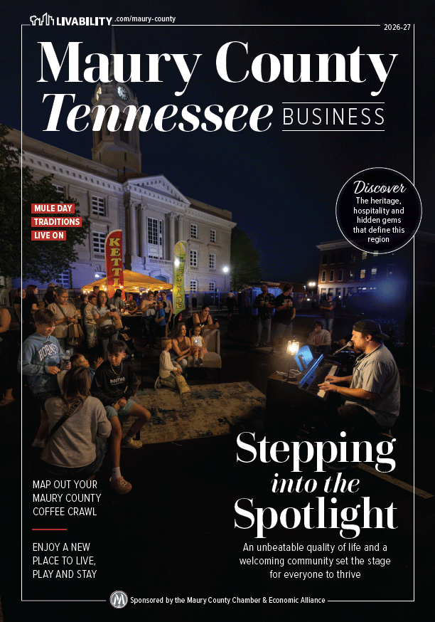 2026-27 Livability Maury County Tennessee Business magazine cover