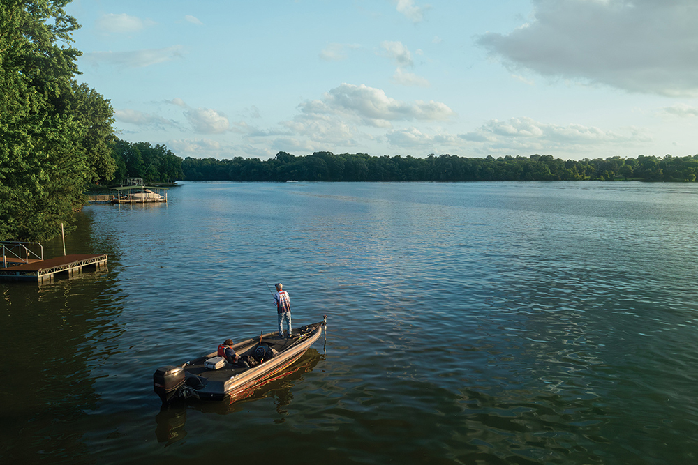 Clyde Byrd fishes on Old Hickory Lake during a Thursday night Reel Men of God fishing tournament that utilizes a Bill Dance Signature Lakes access point at Sanders Ferry Park in Hendersonville.