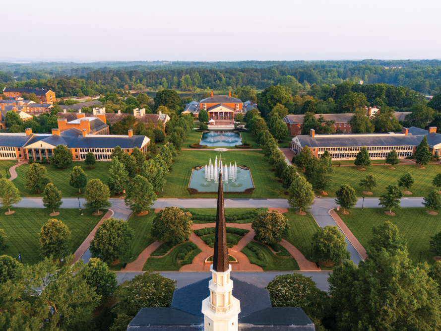 Drone shot pf Greenville, South Carolina
