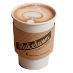 A paper cup of coffee from Muletown Roasters in Columbia, TN.