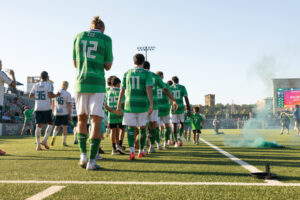 The Greenville Triumph soccer team play at their new stadium GE Vernova Park in Greenville, SC.