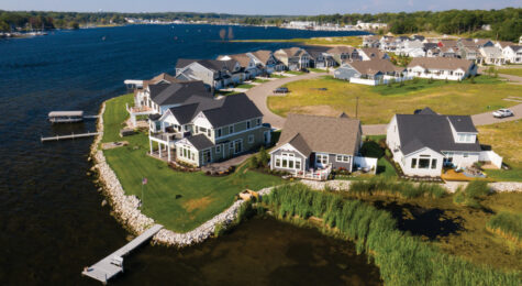New waterfront development along White Lake in the town of Whithall, Michigan.