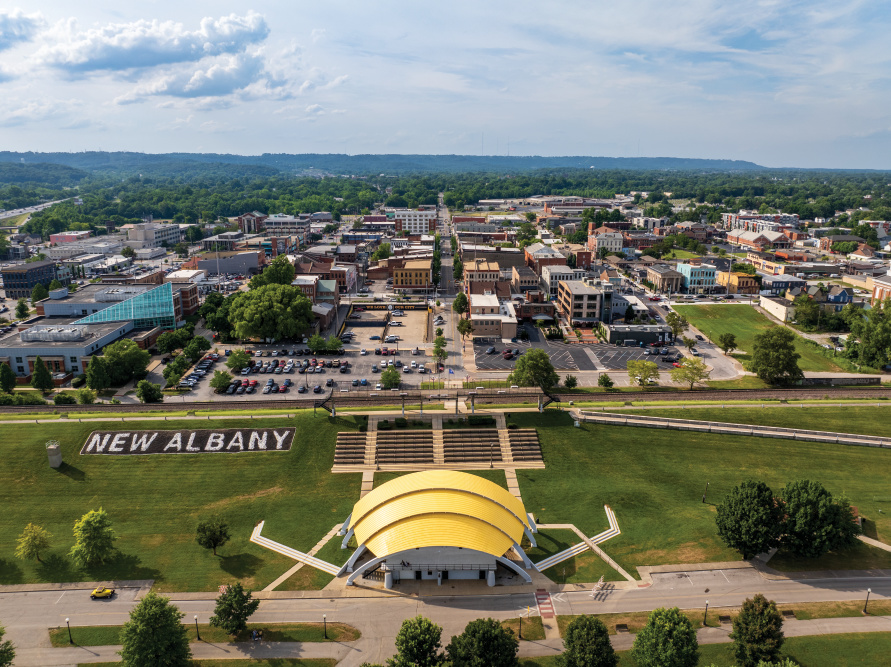 Aerial view of New Albany, Indiana