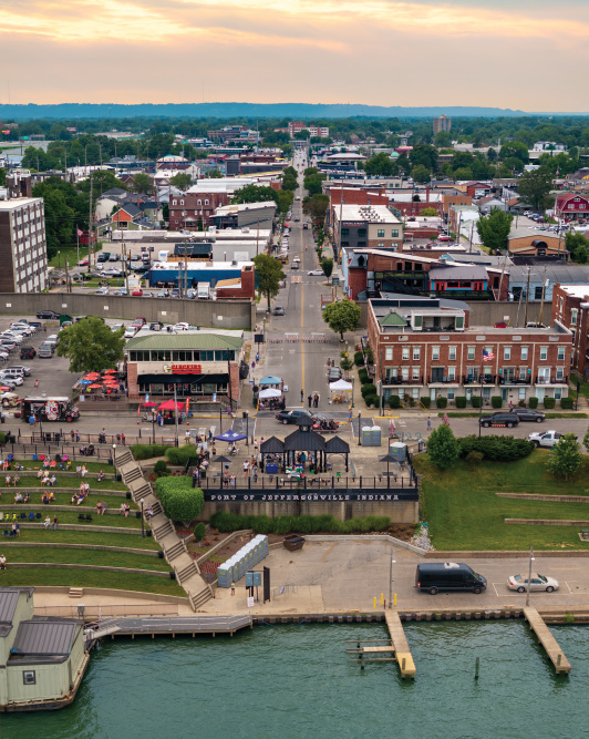 View of the Ohio River from Jeffersonville, Indiana