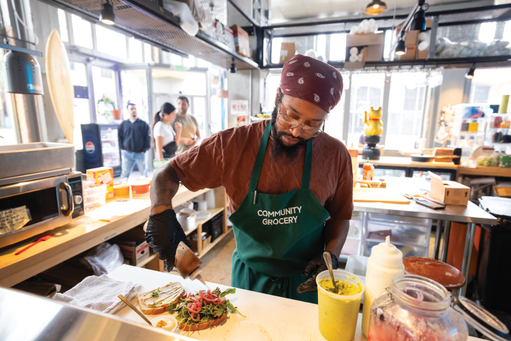 Community Grocery in downtown Corpus Christi offers everything from grab-and-go sandwiches and hard-to-find products to gathering spaces where people can play games.