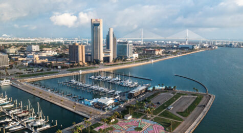 Downtown scene from Norma Urban Park in Corpus Christi.