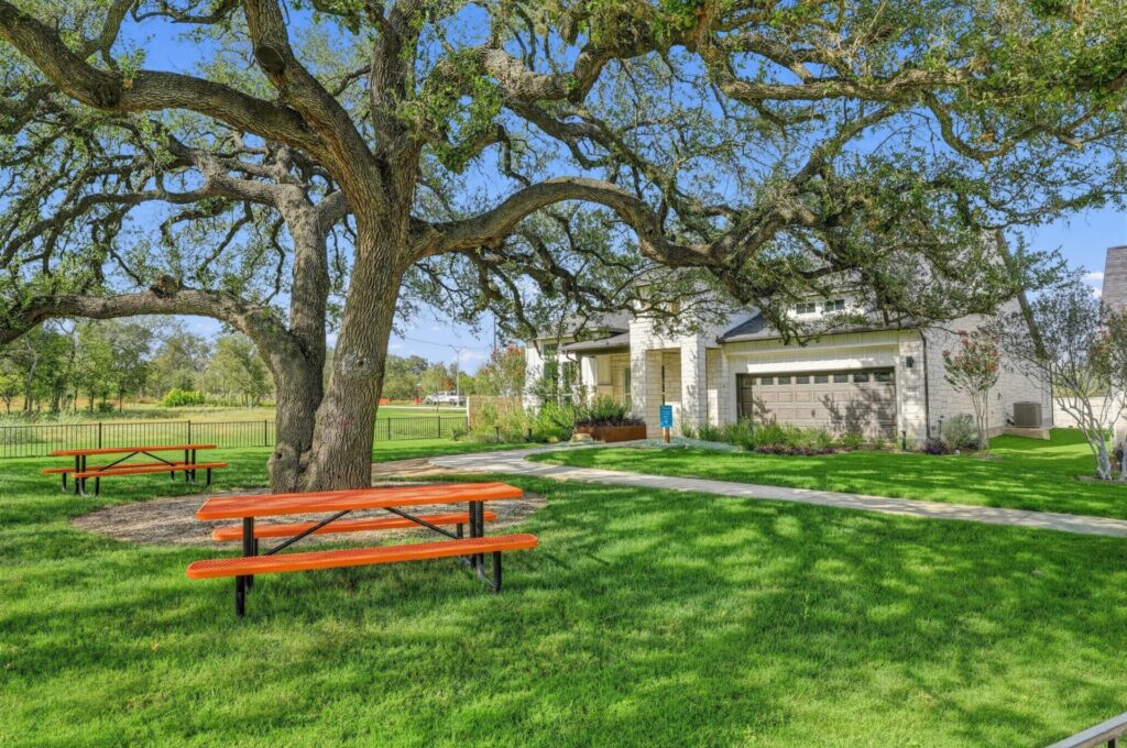 A model home in a Hill Country green space neighborhood