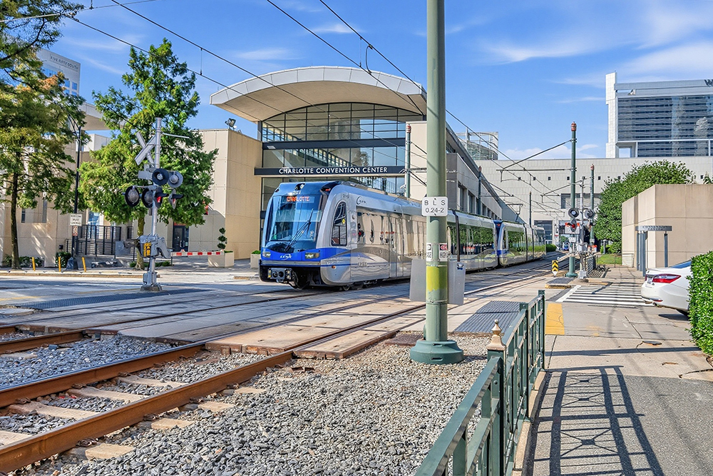 The LYNX Blue Line in Charlotte, NC.