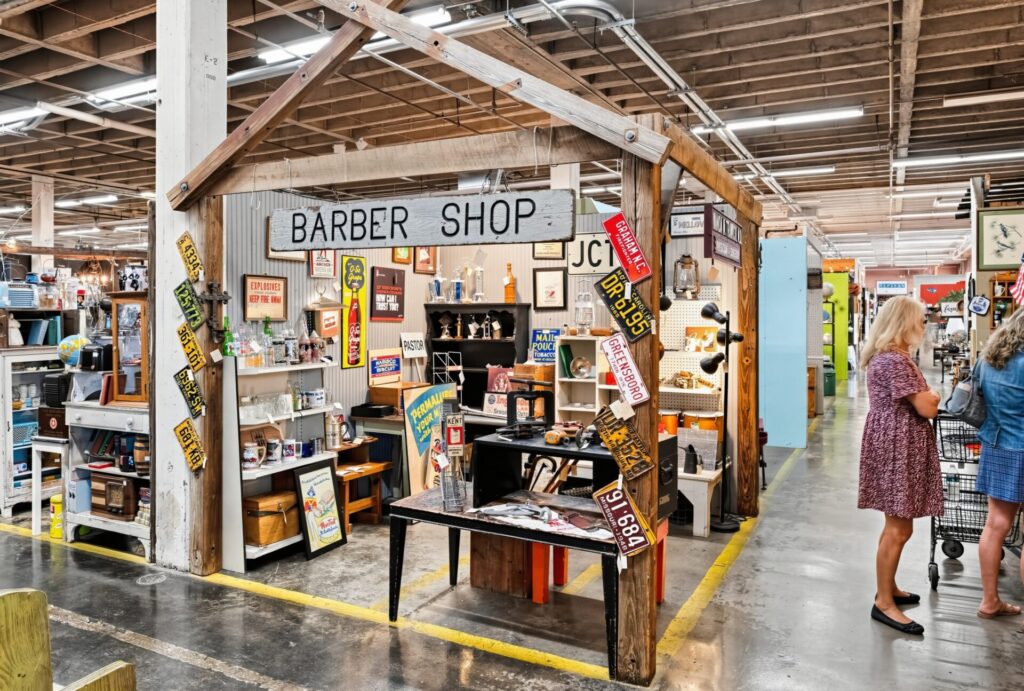 Interior shot of a booth at the the Gibson Mill in Concord, NC